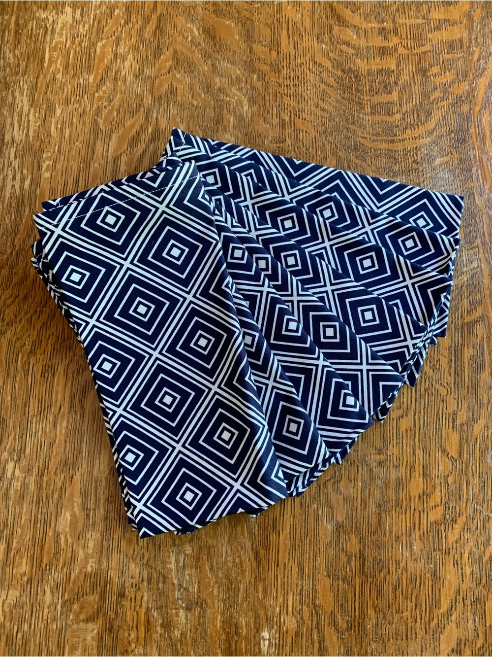 Handmade Geometric Navy and White Premium Cotton Napkins - Home Table Linens